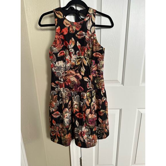 Anthropologie Floral Dress with Black Base - Picture 2 of 11